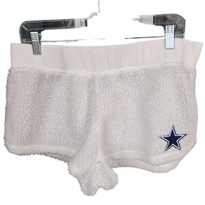 Dallas Cowboys White Sherpa Pajama Shorts with Star Logo Sz XL